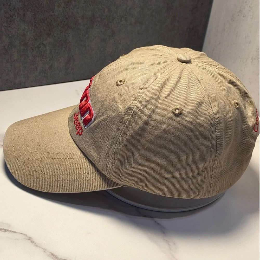 Ginn Jeep Covington GA Tan Baseball Cap Hat Adjustable Hook‎ Loop Strap